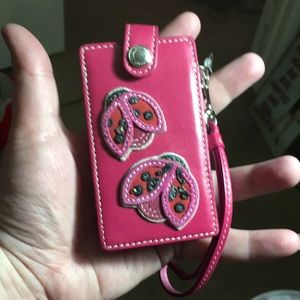 Coach ladybug mini iPod case wristlet